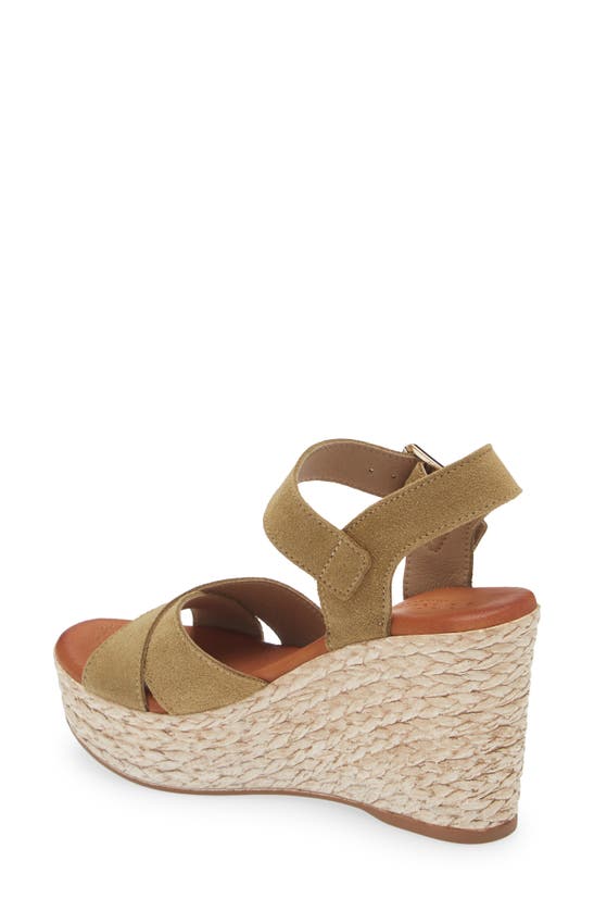 Cordani Brittany Ankle Strap Espadrille Platform Wedge Sandal In Crosta Khaki