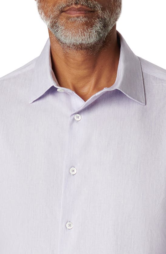 Shop Bugatchi James Ooohcotton® Chambray Print Button-up Shirt In Lavender