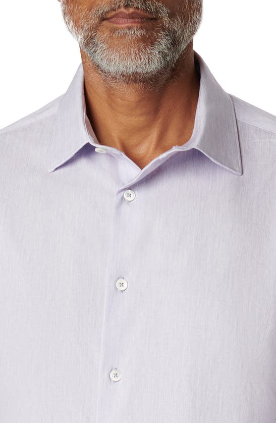 Bugatchi James Ooohcotton® Chambray Print Button-up Shirt In Lavender