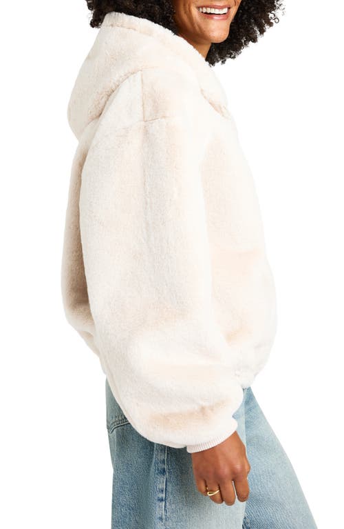 Shop Splendid Mikki Faux Fur Hoodie In Snow