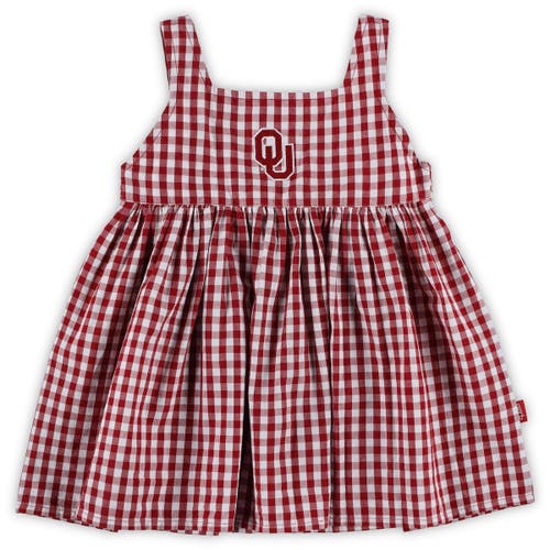 Girls Toddler Garb Crimson Oklahoma Sooners Cara Woven Gingham Dress