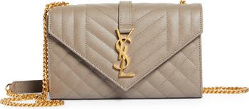 Envelope leather crossbody bag Saint Laurent White in Leather - 34938310