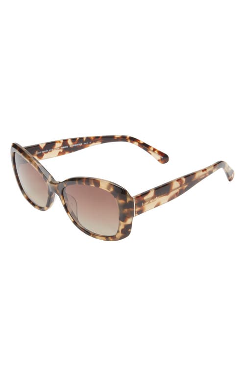 Shop Kate Spade New York Elowen 55mm Polarized Gradient Rectangular Sunglasses In Yellow Havana/brown Polar