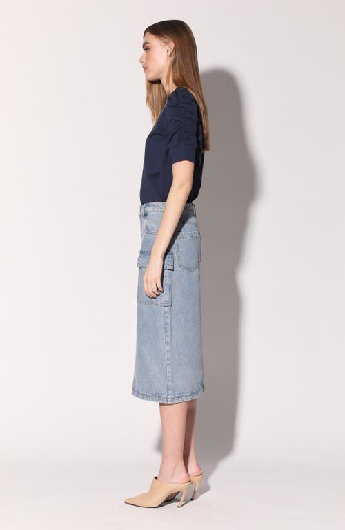 Walter Baker Women's Tally Denim Midi Skirt In Light Wash Denim