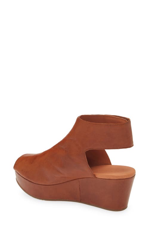 Chocolat Blu Cutout Wedge Sandal In Brown Leather