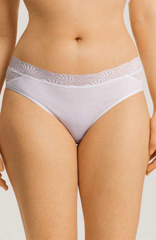 Hanro Cotton Delight Lace Trim High Cut Briefs in White 