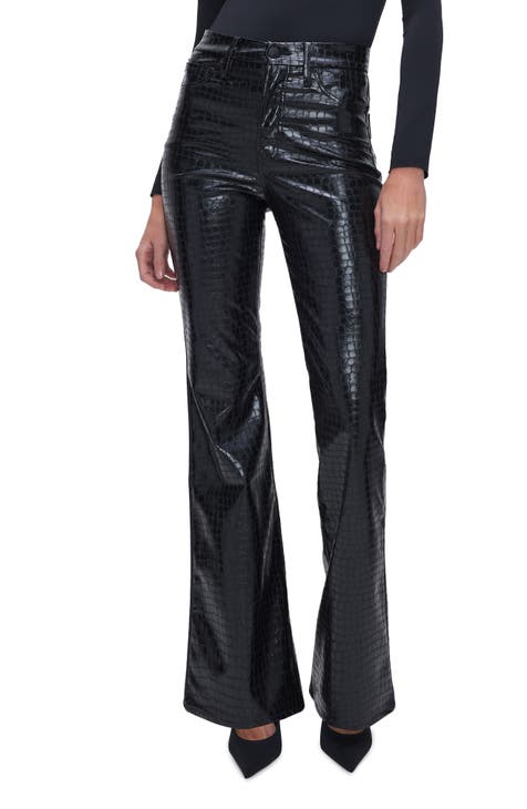 The Row Becca Kick-flare Leather Trousers in Black