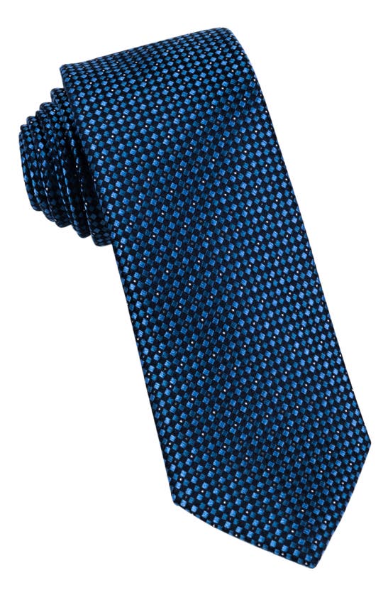 Wrk Neat Silk Tie In Navy