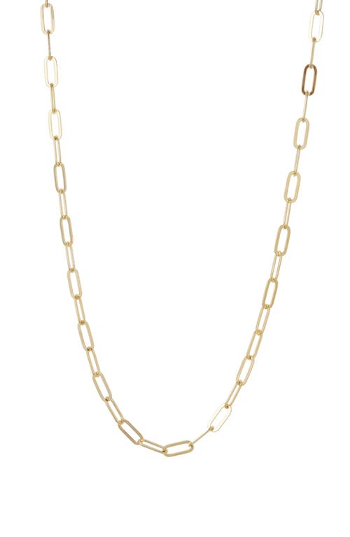 Argento Vivo Sterling Silver Paper Clip Chain Necklace in Gold