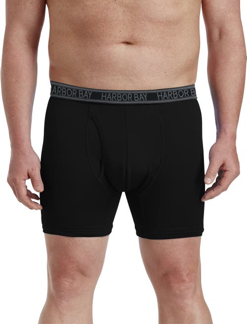 Shop Harbor Bay By Dxl Tech Stretch Solid Boxer Briefs In Black