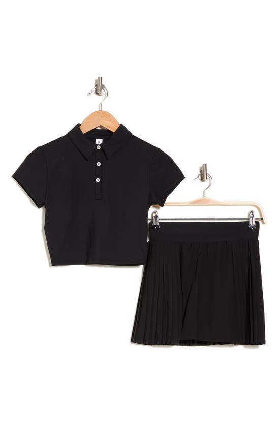 90 Degree By Reflex Airlux Polo & Skirt Set In Black