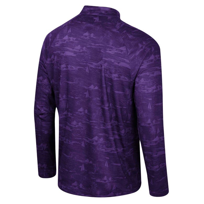 Shop Colosseum Purple Lsu Tigers Carson Raglan Quarter-zip Jacket