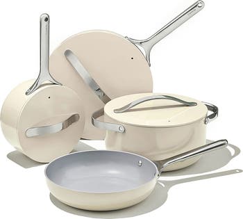 CARAWAY Non-Toxic Ceramic Non-Stick 7-Piece Cookware Set with Lid