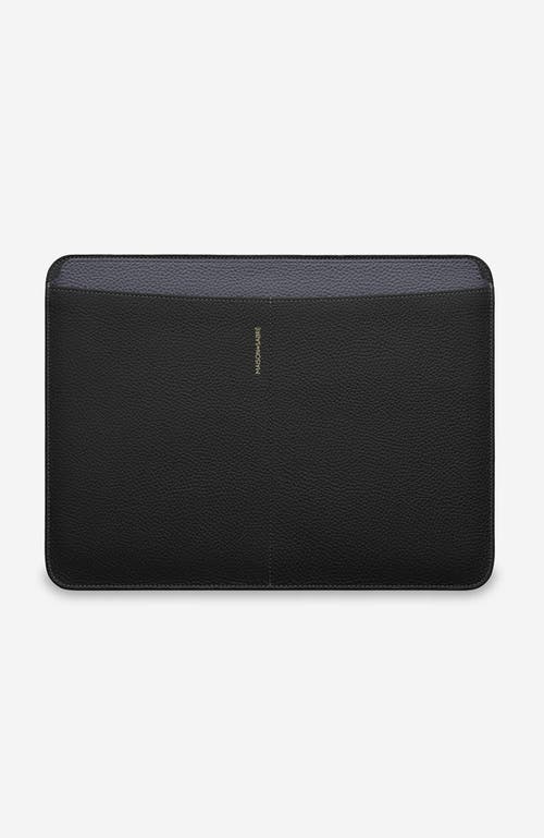 MAISON de SABRÉ Leather Laptop Sleeve in Black Caviar at Nordstrom, Size Large