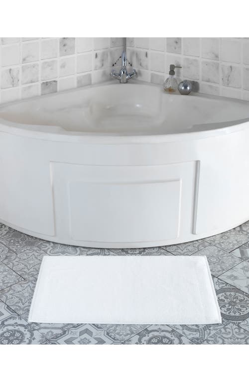 Brooks Brothers Border Bath Mat In White