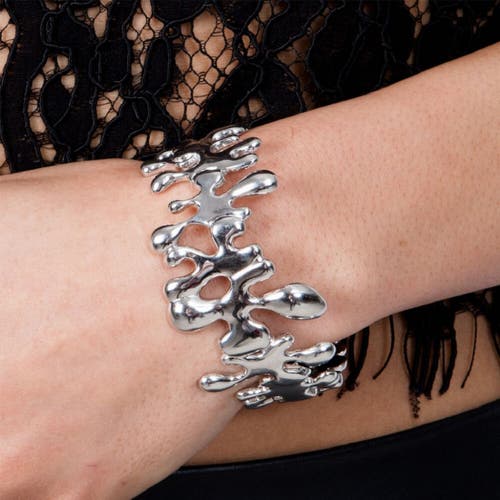 Lucy Quartermaine Splash Hinged Bangle Bracelet In Sterling Silver
