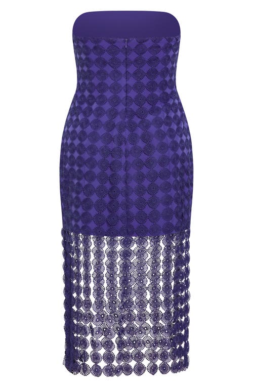 City Chic Ebony Strapless Crochet Lace Minidress In Lotus