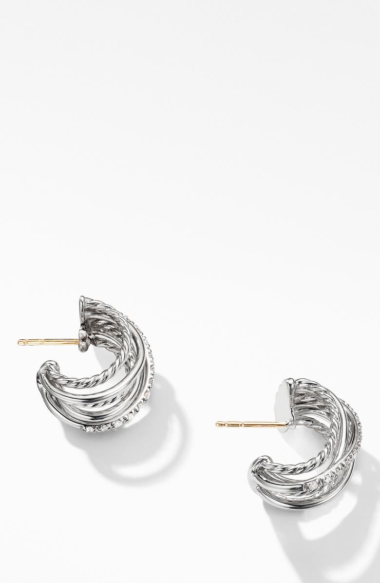 Shop David Yurman Crossover Pavé Diamond Huggie Hoop Earrings Saks Fifth  Avenue