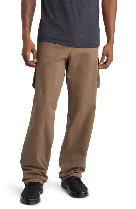Men's Tall Cargos: Stretch Twill Cargo Russet Brown Pants