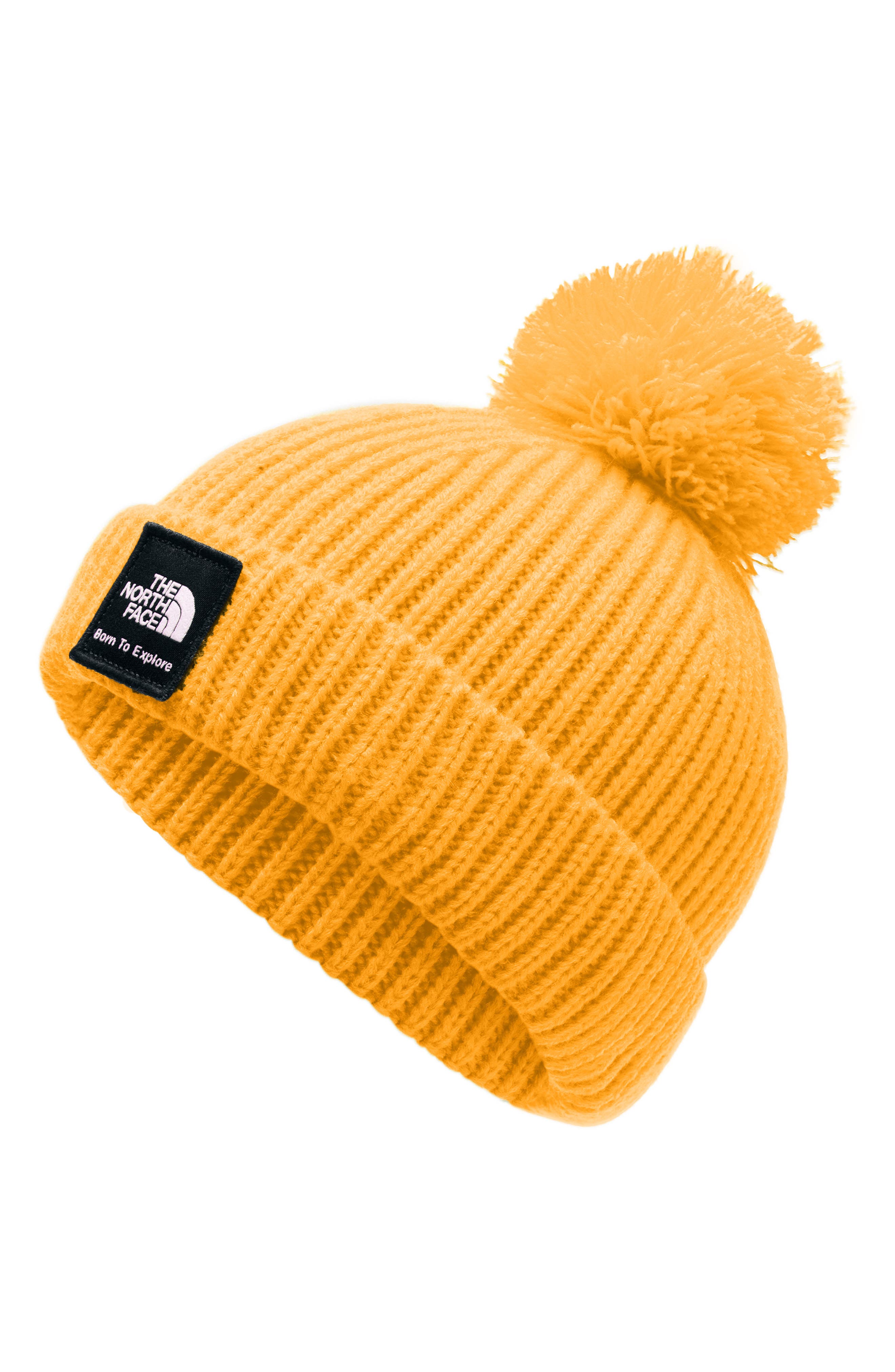 the north face baby box logo pom beanie