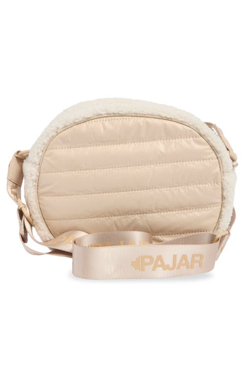Pajar Circle Faux Shearling Crossbody Bag In Tan