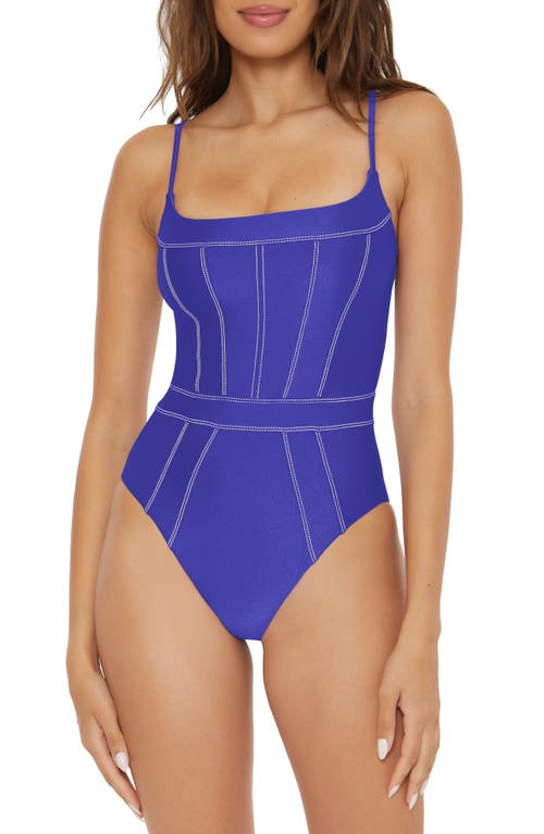Color Sheen One-Piece Swimsuit in Azul