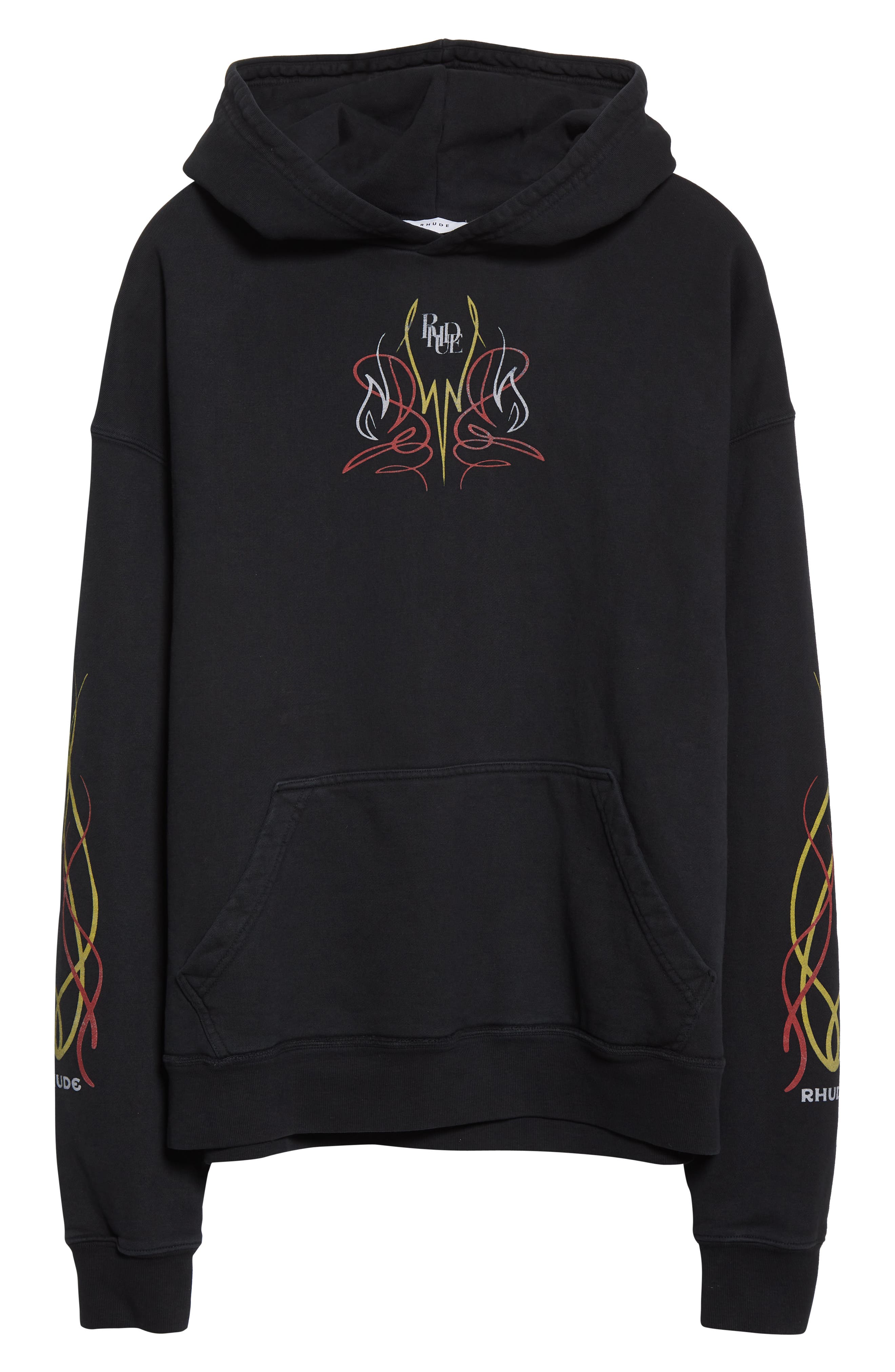Rhude Men's Oversize Hot Rod Graphic Hoodie in Black at Nordstrom, Size Medium