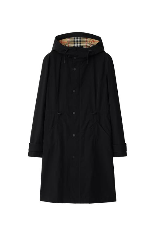Burberry Button-up Recycled Nylon Parka In Black