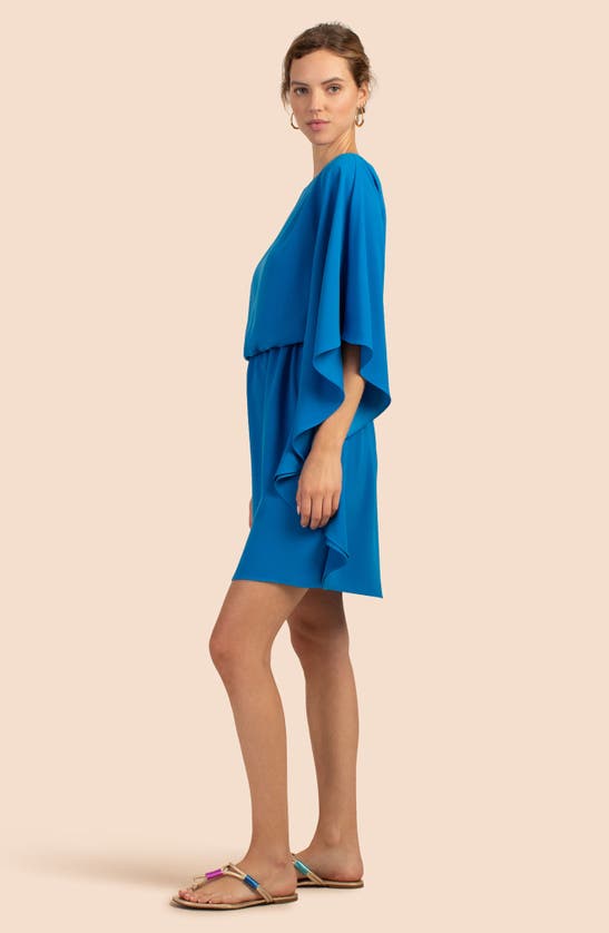 Shop Trina Turk Maison Asymmetric Sleeve Dress In Brilliant Blue