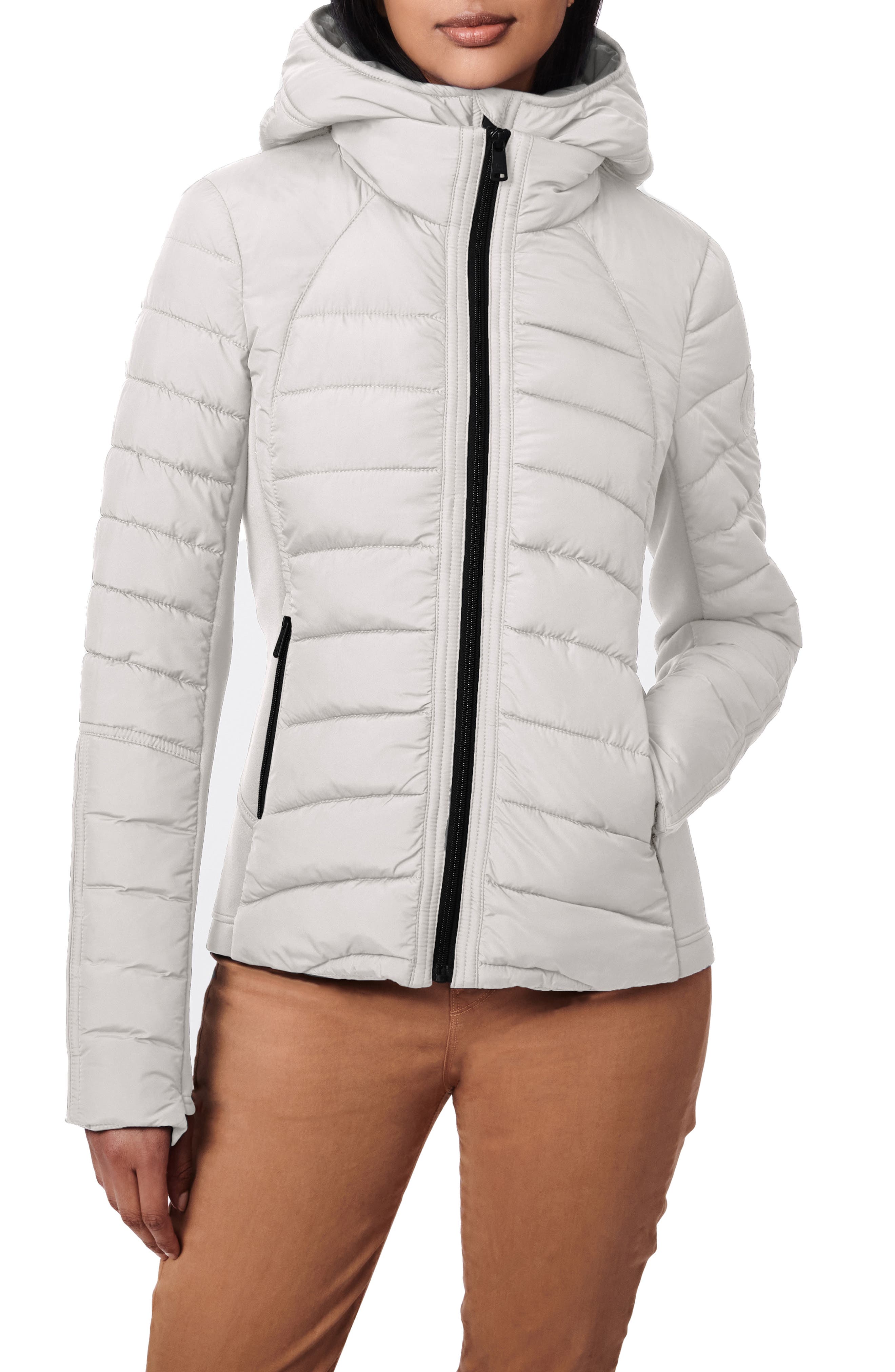 poivre blanc Quilted Coat light grey quilting pattern casual look Fashion Coats Quilted Coats 