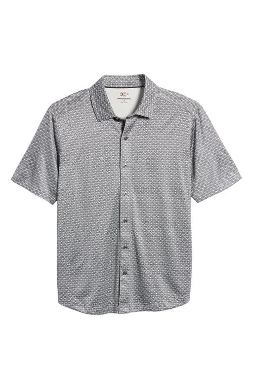 JOHNSTON & MURPHY JOHNSTON & MURPHY XC4® GEO PRINT PERFORMANCE SHORT SLEEVE BUTTON-UP SHIRT 
