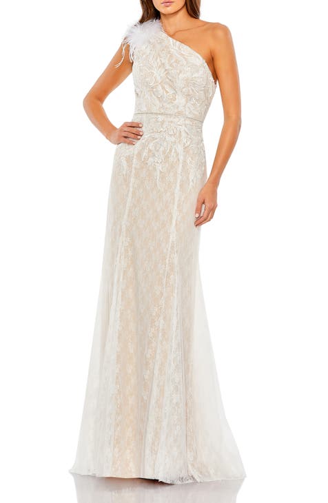 Lace One-Shoulder Gown