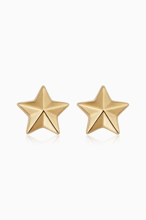 Shop Oradina 14k Yellow Gold Street Star Studs