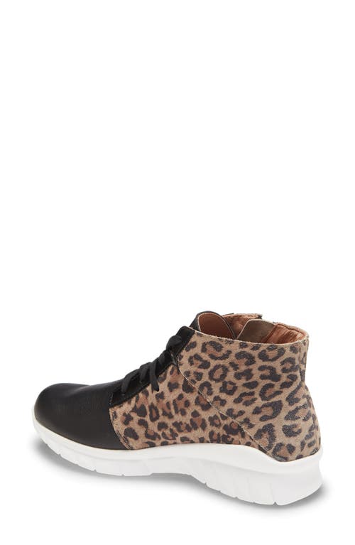 Naot Polaris High Top Sneaker In Soft Black/cheetah Print