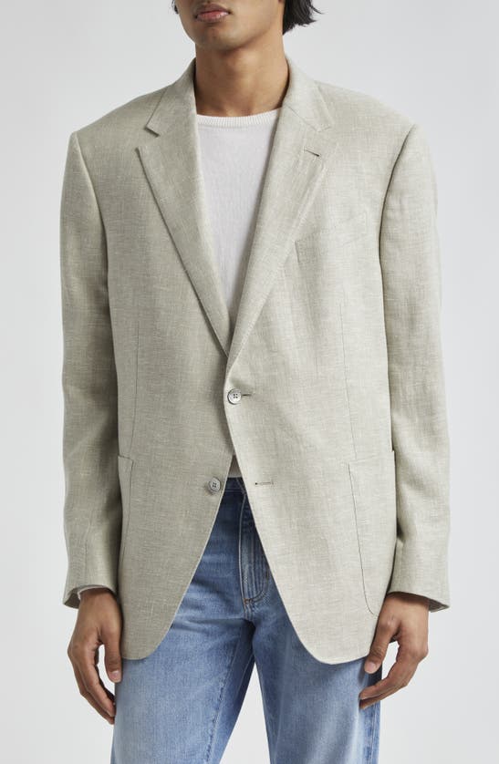 Zegna Fairway Crossover Linen & Wool Blend Sport Coat In White