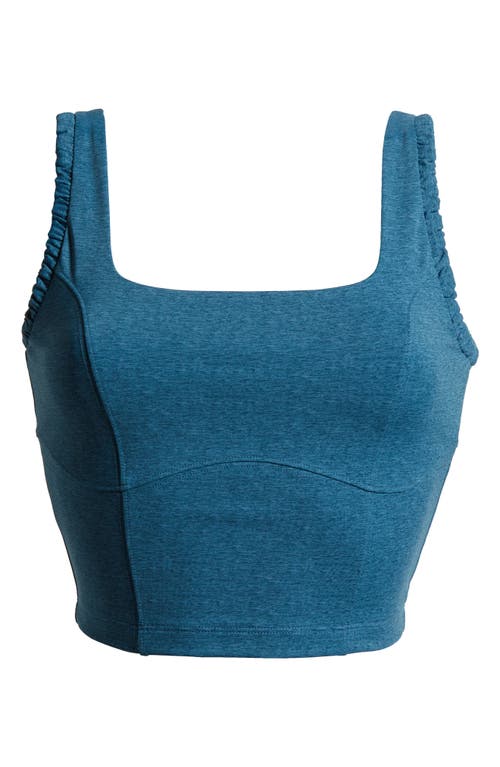 Shop Travismathew It's A Date Crop Tank In Heather Legion Blue