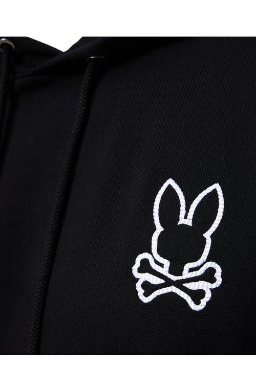 Shop Psycho Bunny Hamilton Logo Fleece Hoodie In Black