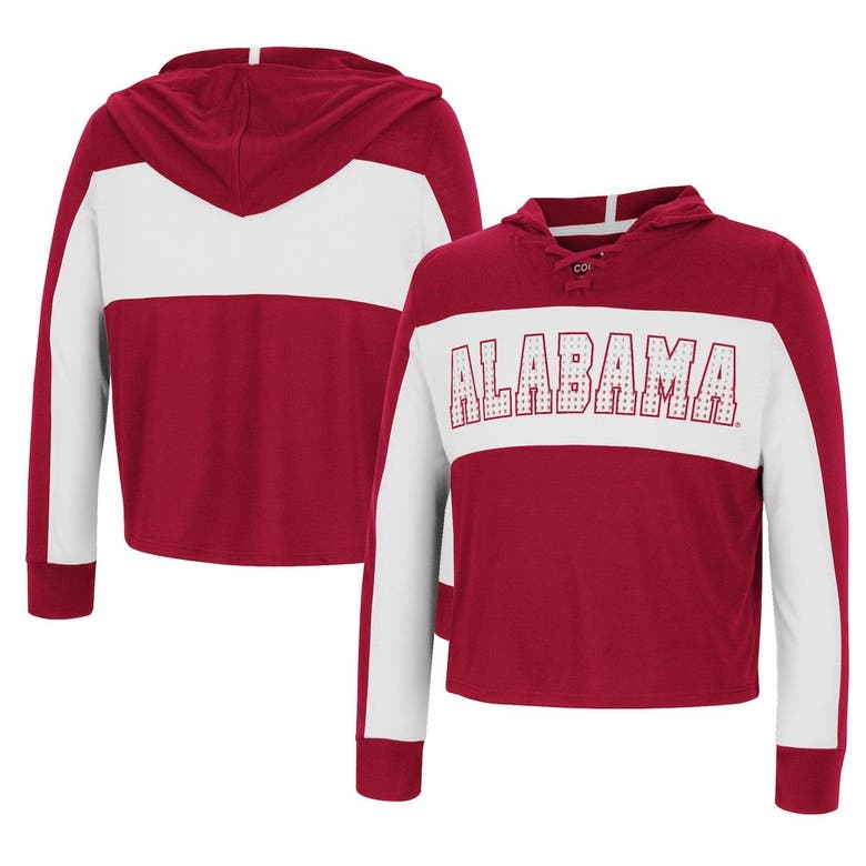 Colosseum Kids' Girls Youth  Crimson Alabama Crimson Tide Galooks Hoodie Lace-up Long Sleeve T-shirt