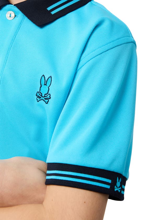 Shop Psycho Bunny Kids' Marshall Tipped Polo In Aquarius
