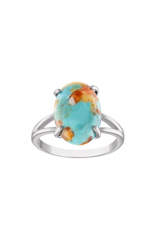 Fzn Turquoise Ring In Turquoise/silver