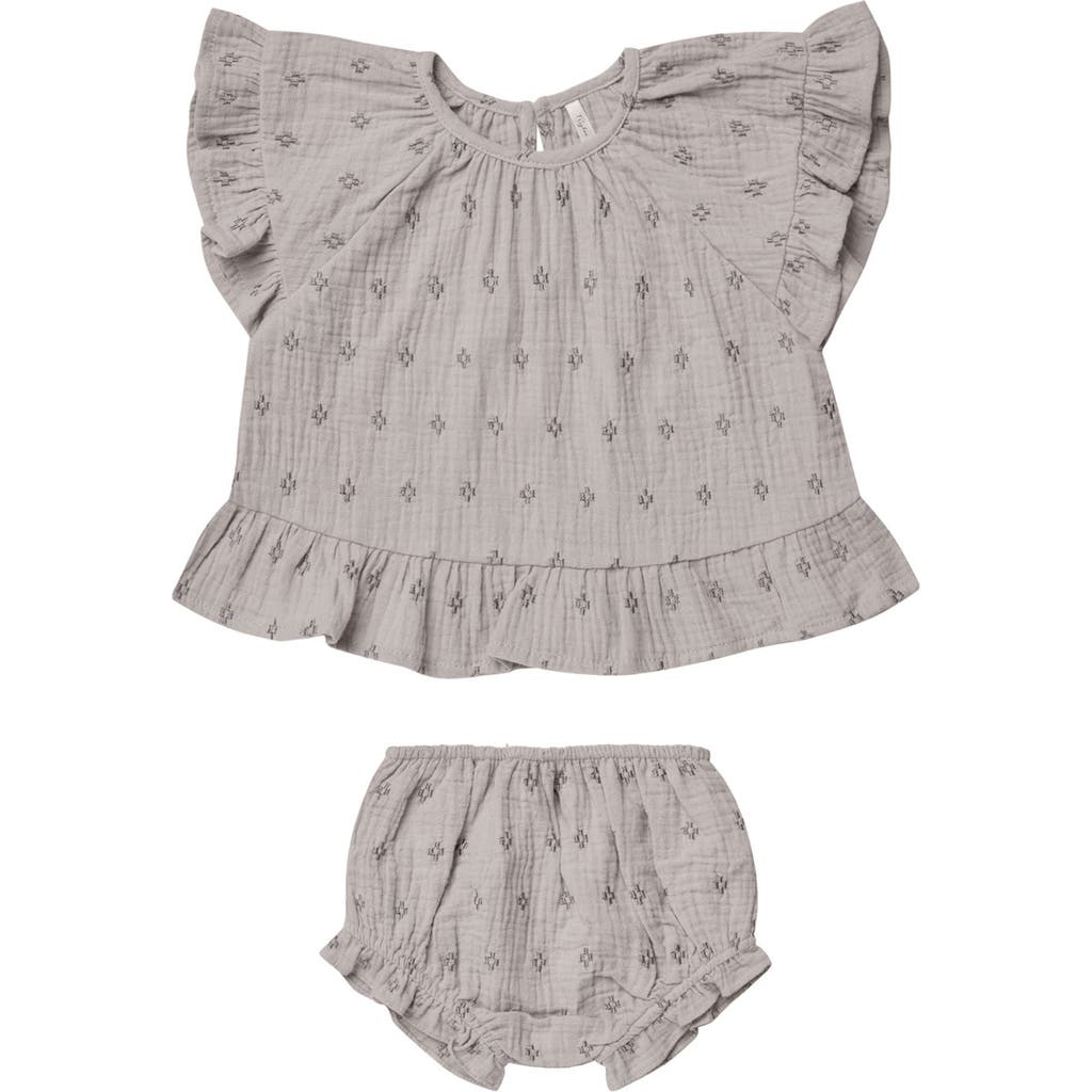 Rylee + Cru Babies'  Kids' Butterfly Top & Bloomers Set In Gray