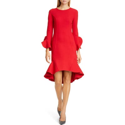 Michael Kors Flounce Sleeve Sheath Dress, Red