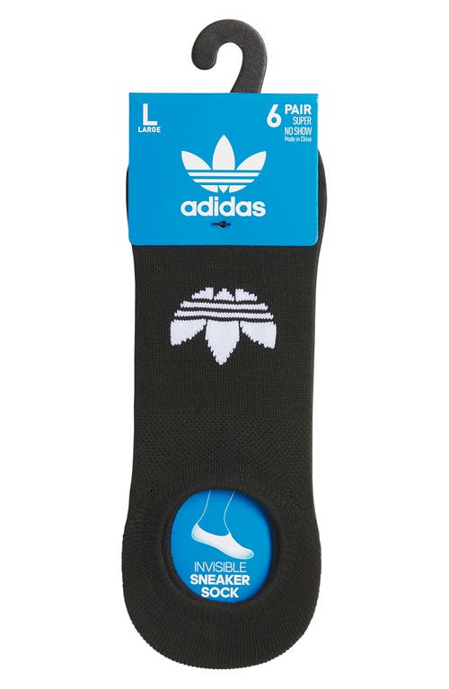 Shop Adidas Originals Adidas Assorted 6-pack Originals No-show Socks In Black/white/grey