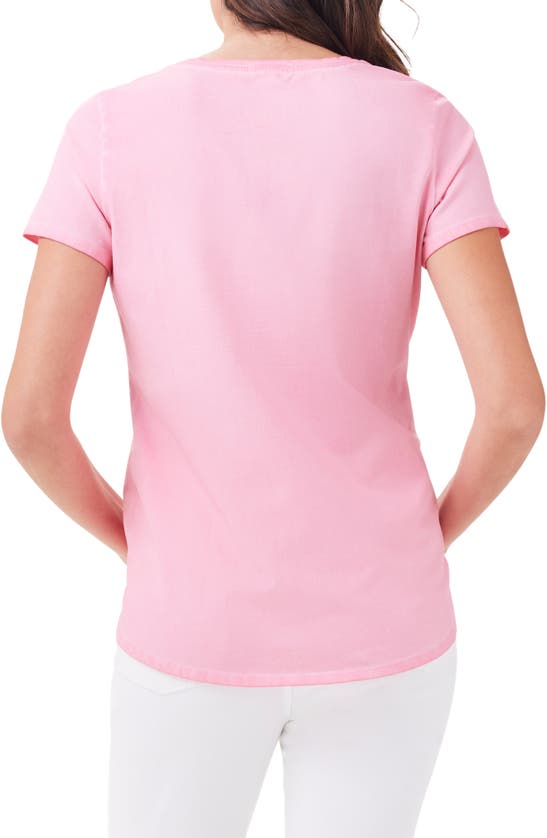 Shop Nzt By Nic+zoe Stretch Cotton Shirttail Hem T-shirt In Grapefruit