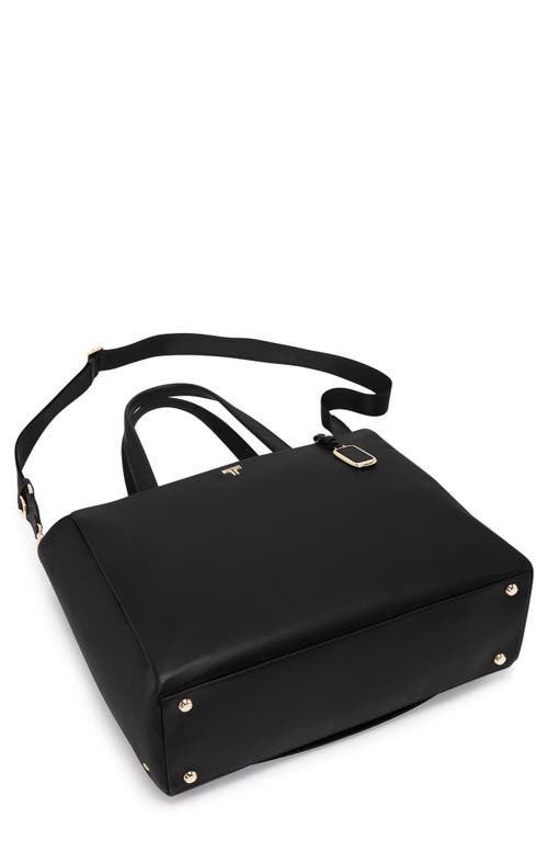 Tumi Large Vail Leather Tote In Black/light Gold