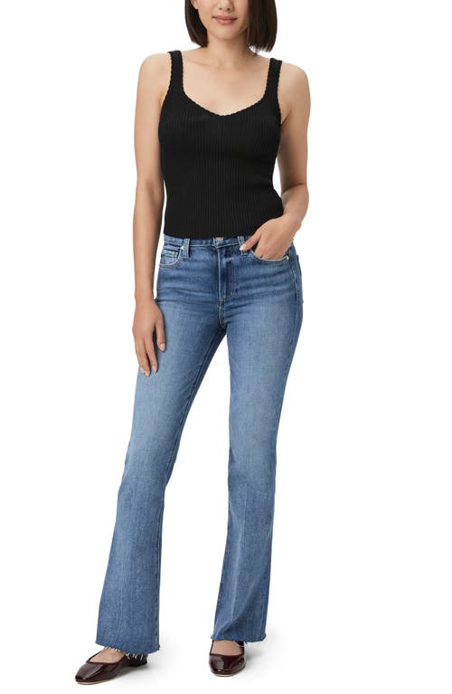 Shop Paige Laurel Canyon High Waist Flare Jeans In Olivin Distressed