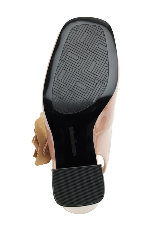 Karl Lagerfeld Pierra Womens Embellished Patent Leather Slingback Heels In Blush