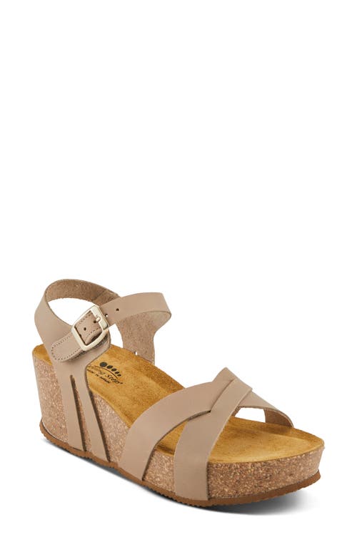 Spring Step Burton Ankle Strap Platform Wedge Sandal In Neutral