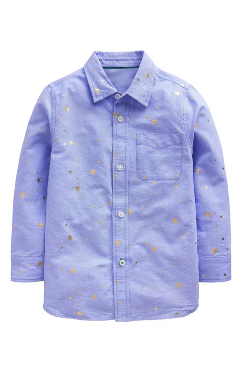 Kids' Foil Star Cotton Button-Up Shirt (Toddler, Little Kid & Big Kid)
