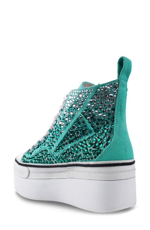 Zigi Carmensa Embellished Platform High Top Sneaker In Green